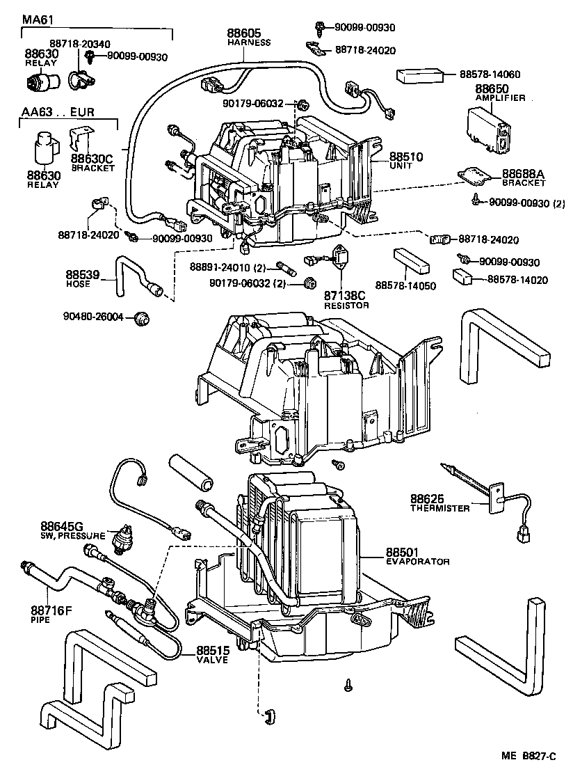  CELICA |  HEATING AIR CONDITIONING COOLER UNIT