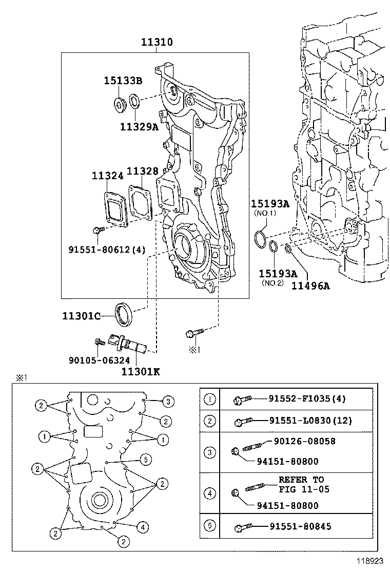  HARRIER |  TIMING GEAR COVER REAR END PLATE