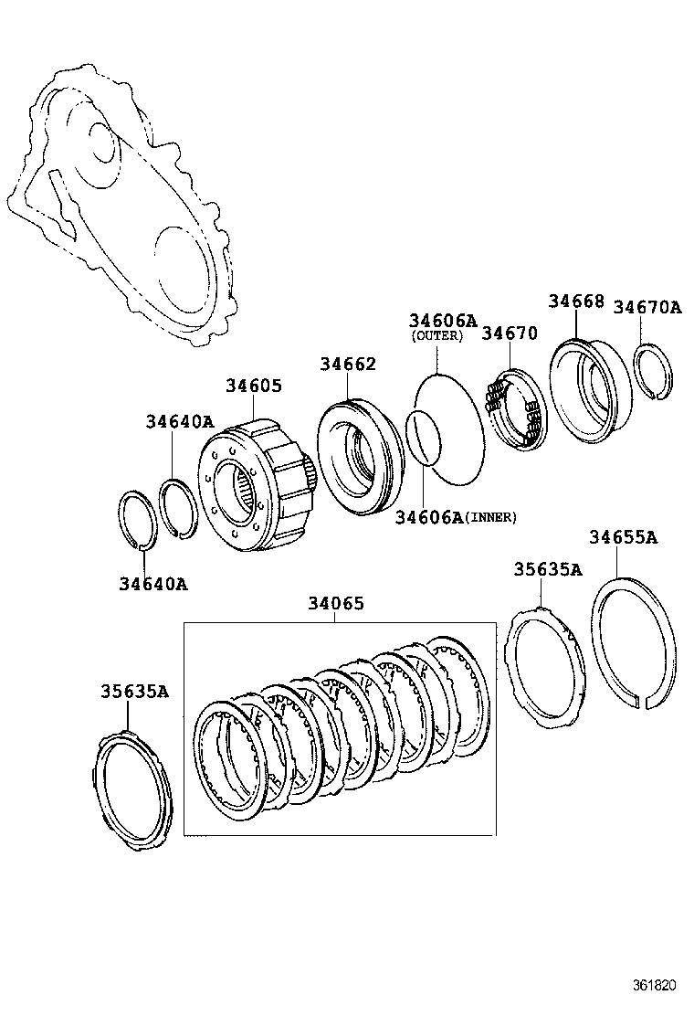  CROWN HYBRID |  TRANSFER DIRECT CLUTCH LOW BRAKE SUPPORT
