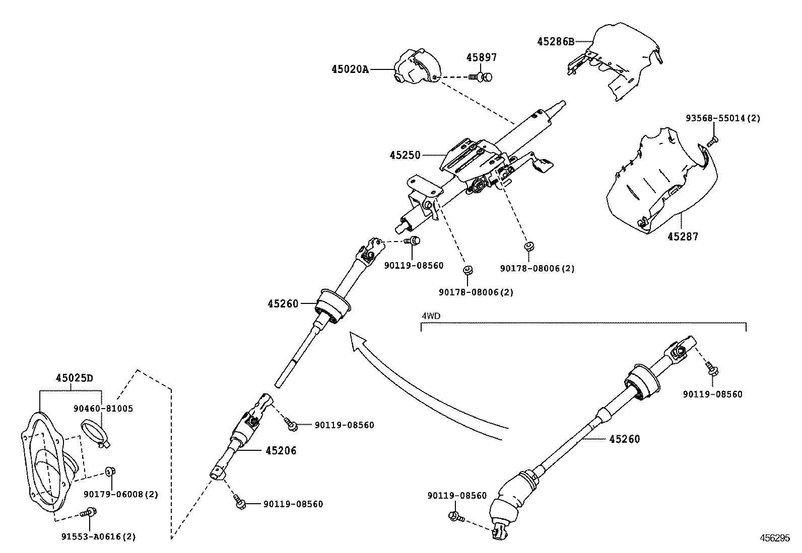  CROWN HYBRID |  STEERING COLUMN SHAFT