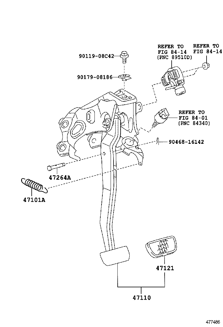  PRIUS A ALPHA |  BRAKE PEDAL BRACKET