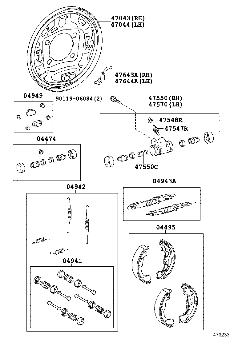  AQUA |  REAR DRUM BRAKE WHEEL CYLINDER BACKING PLATE