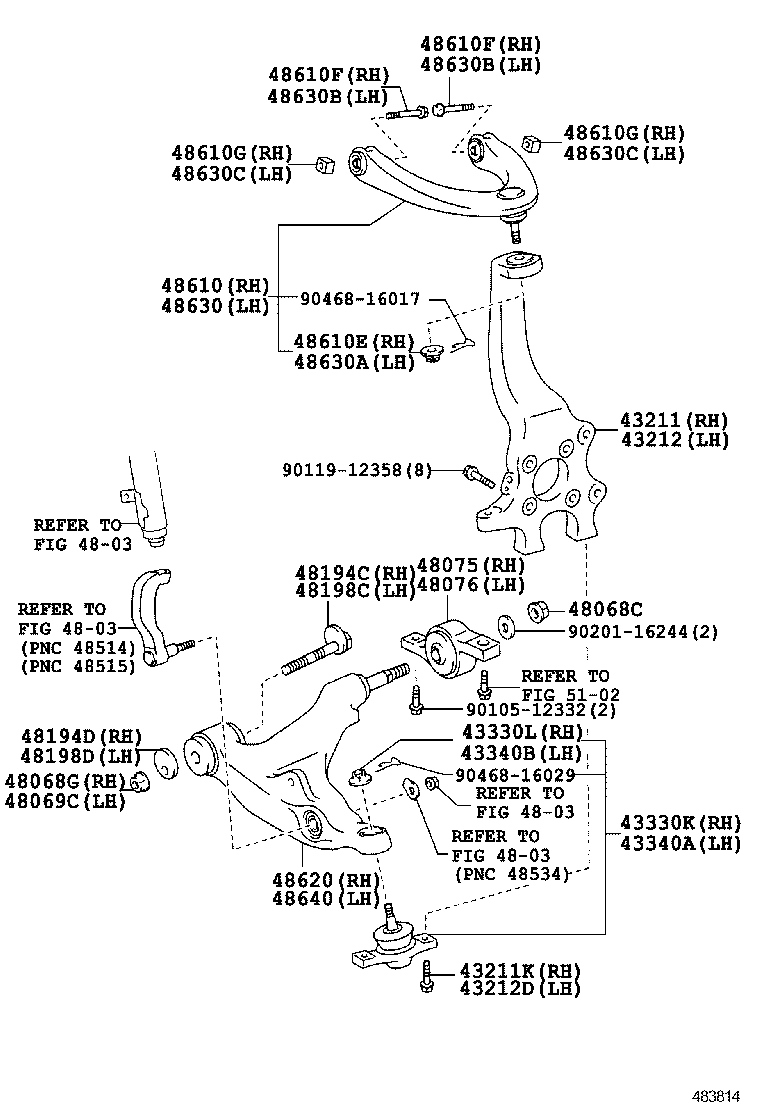  CROWN HYBRID |  FRONT AXLE ARM STEERING KNUCKLE
