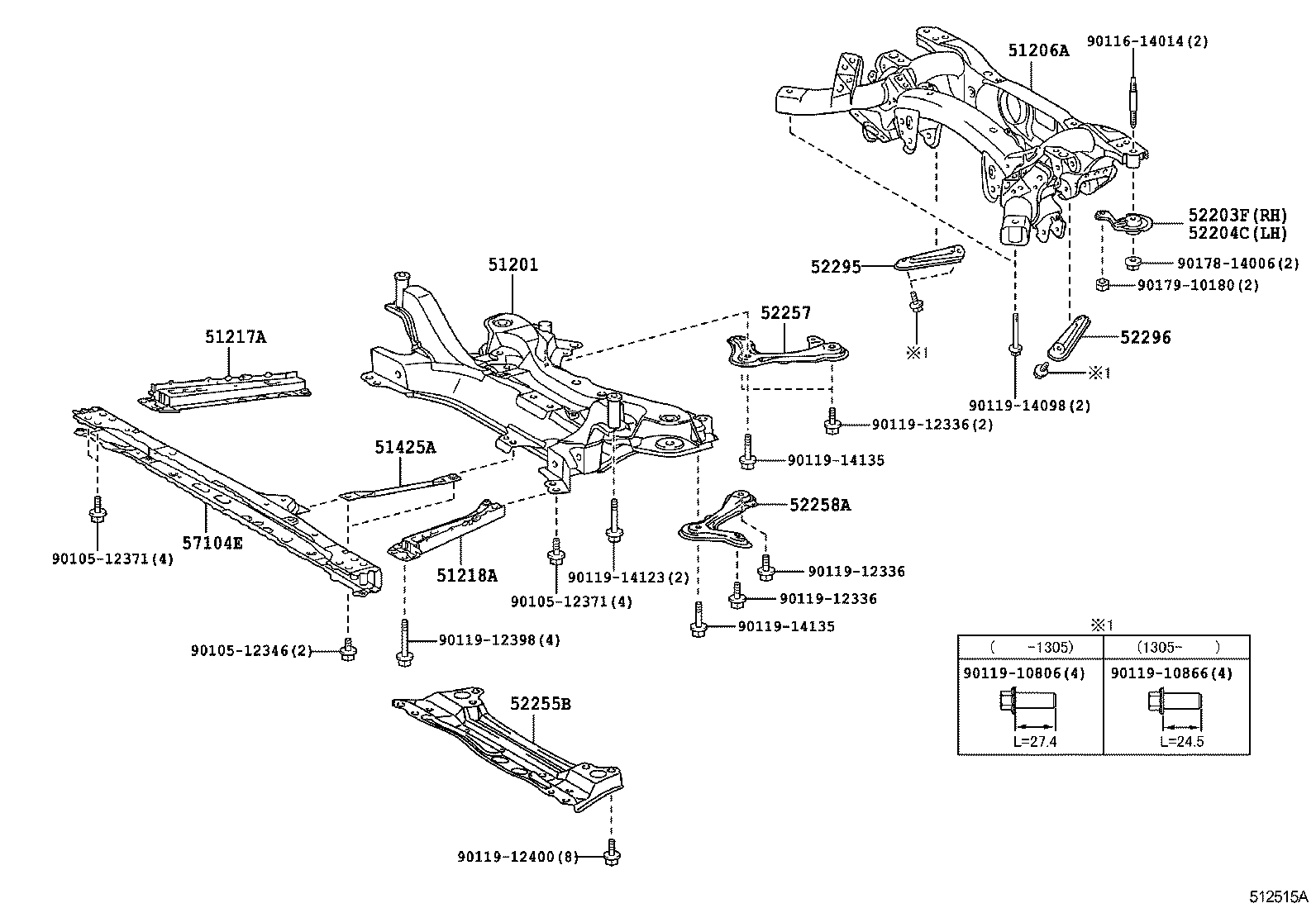  AURIS |  SUSPENSION CROSSMEMBER UNDER COVER