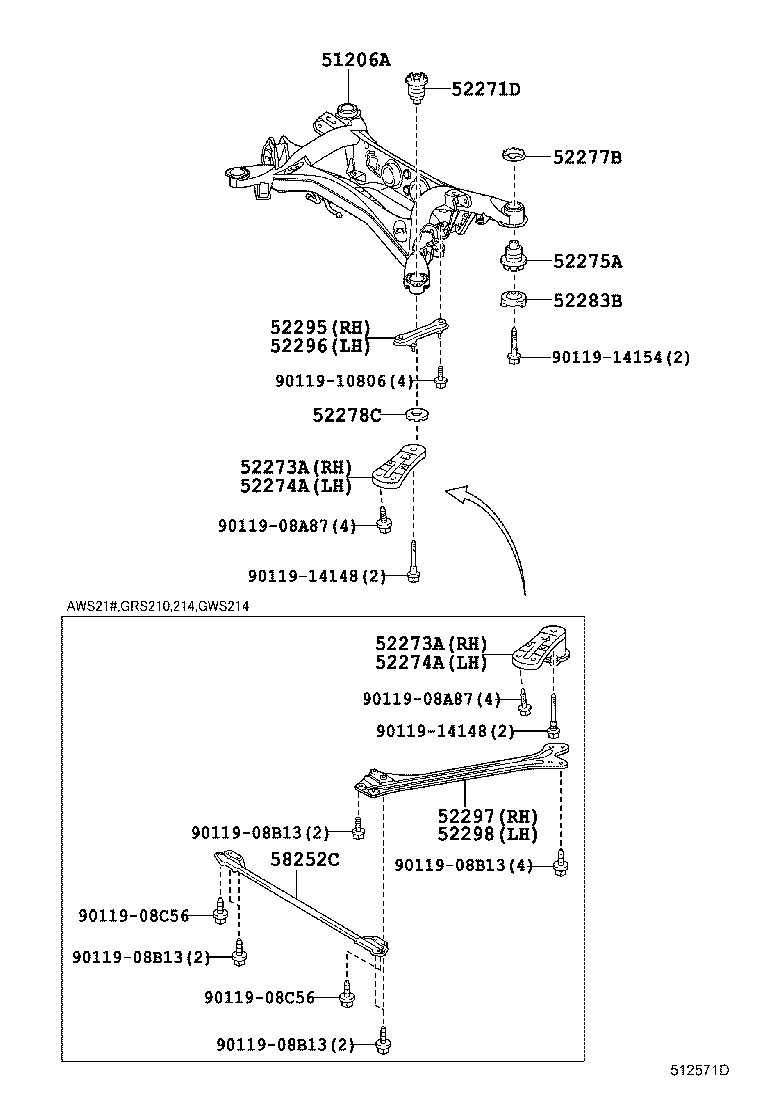  CROWN HYBRID |  SUSPENSION CROSSMEMBER UNDER COVER
