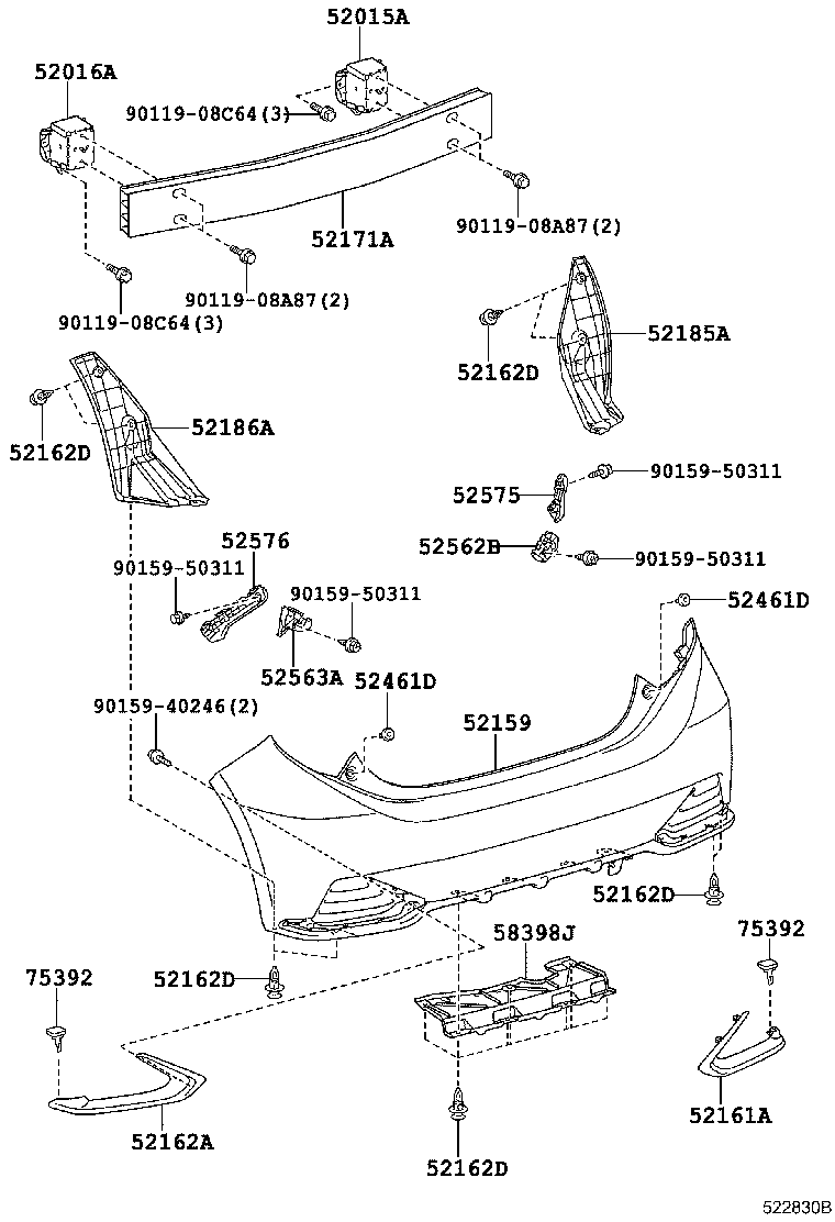  AQUA |  REAR BUMPER BUMPER STAY