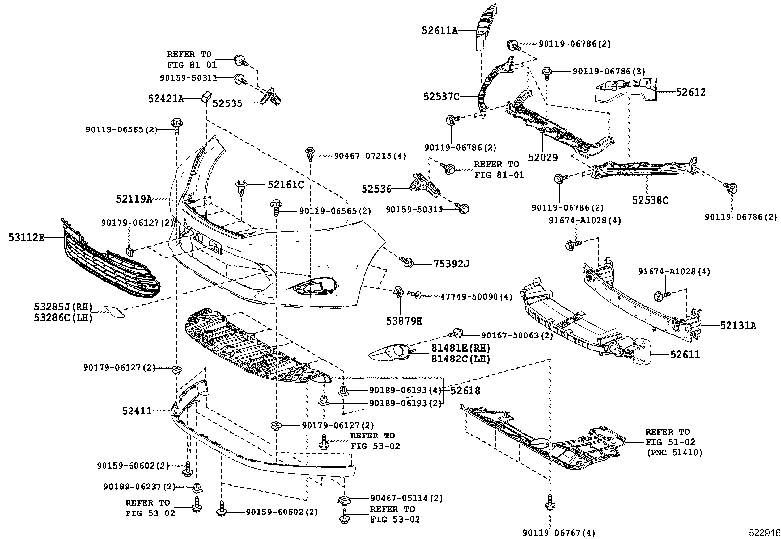  HARRIER |  FRONT BUMPER BUMPER STAY