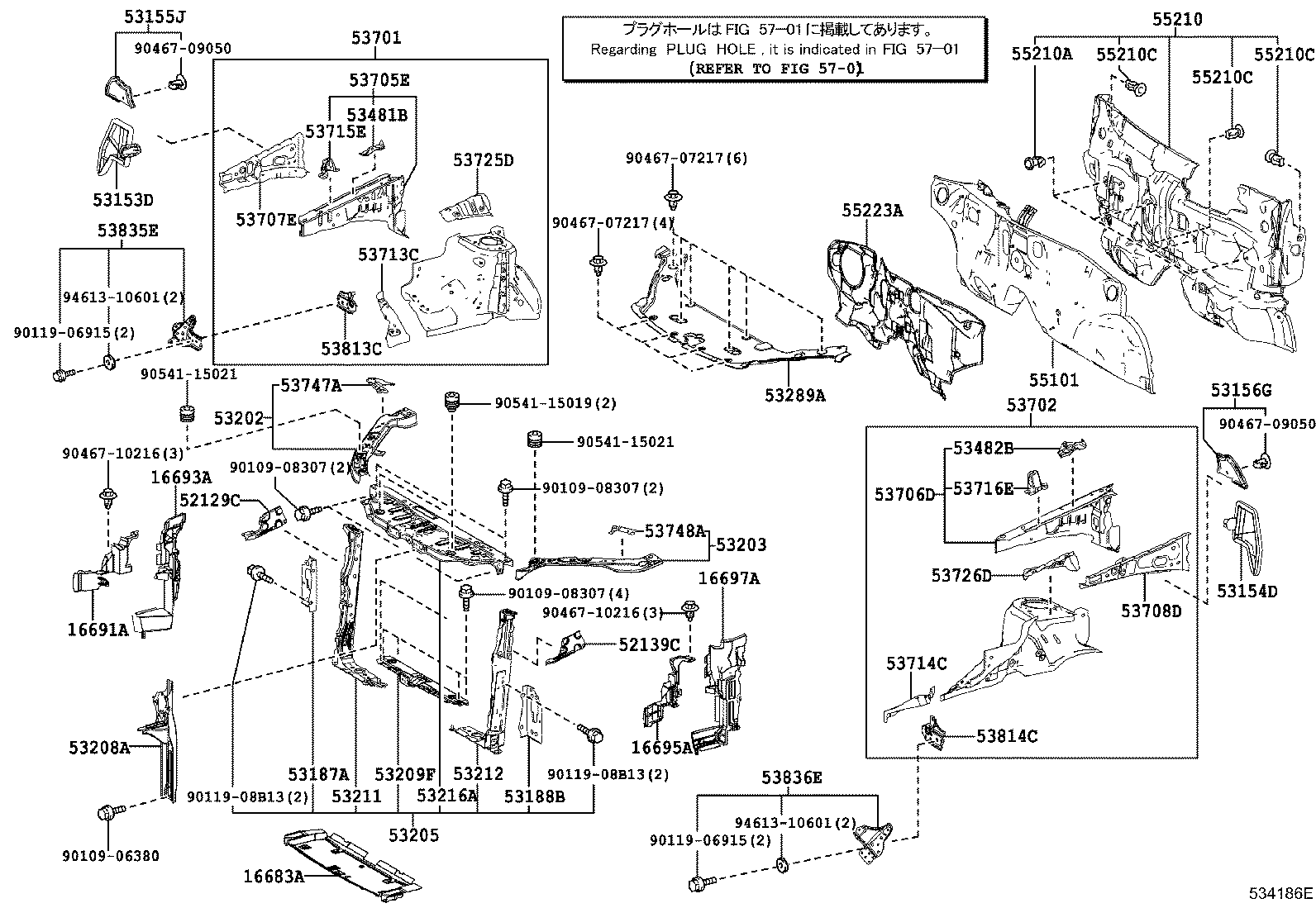  HARRIER |  FRONT FENDER APRON DASH PANEL