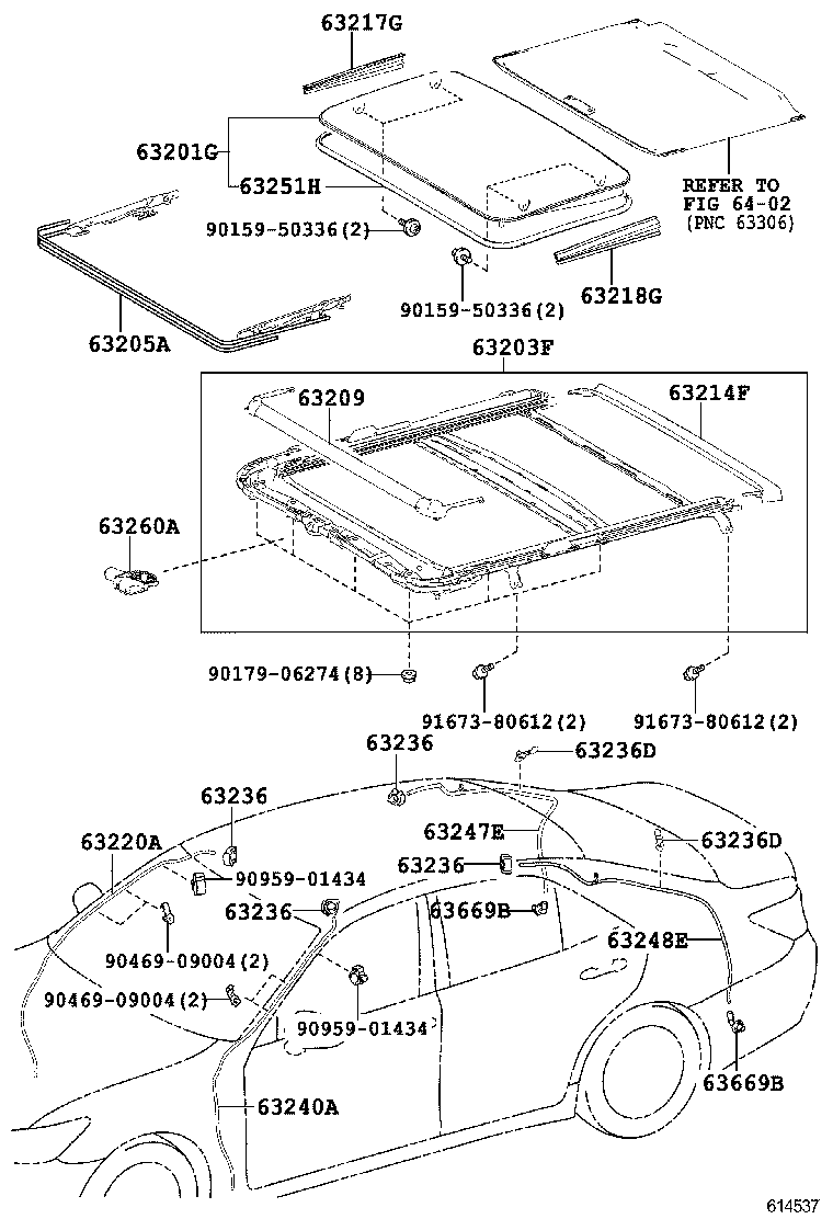  CROWN HYBRID |  ROOF PANEL BACK WINDOW GLASS