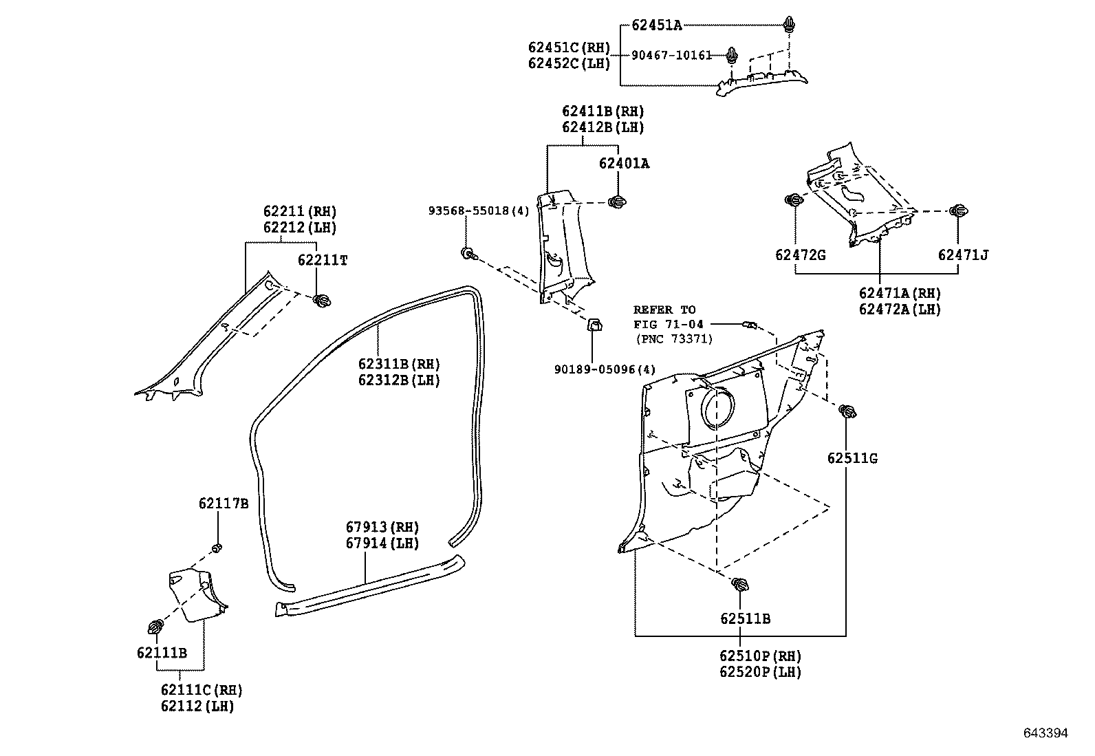  VITZ |  INSIDE TRIM BOARD DOOR OPENING TRIM MOULDING