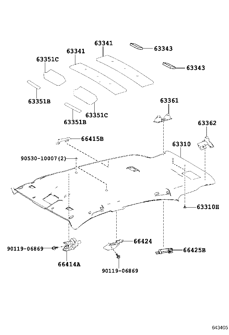  HARRIER |  ROOF HEADLINING SILENCER PAD
