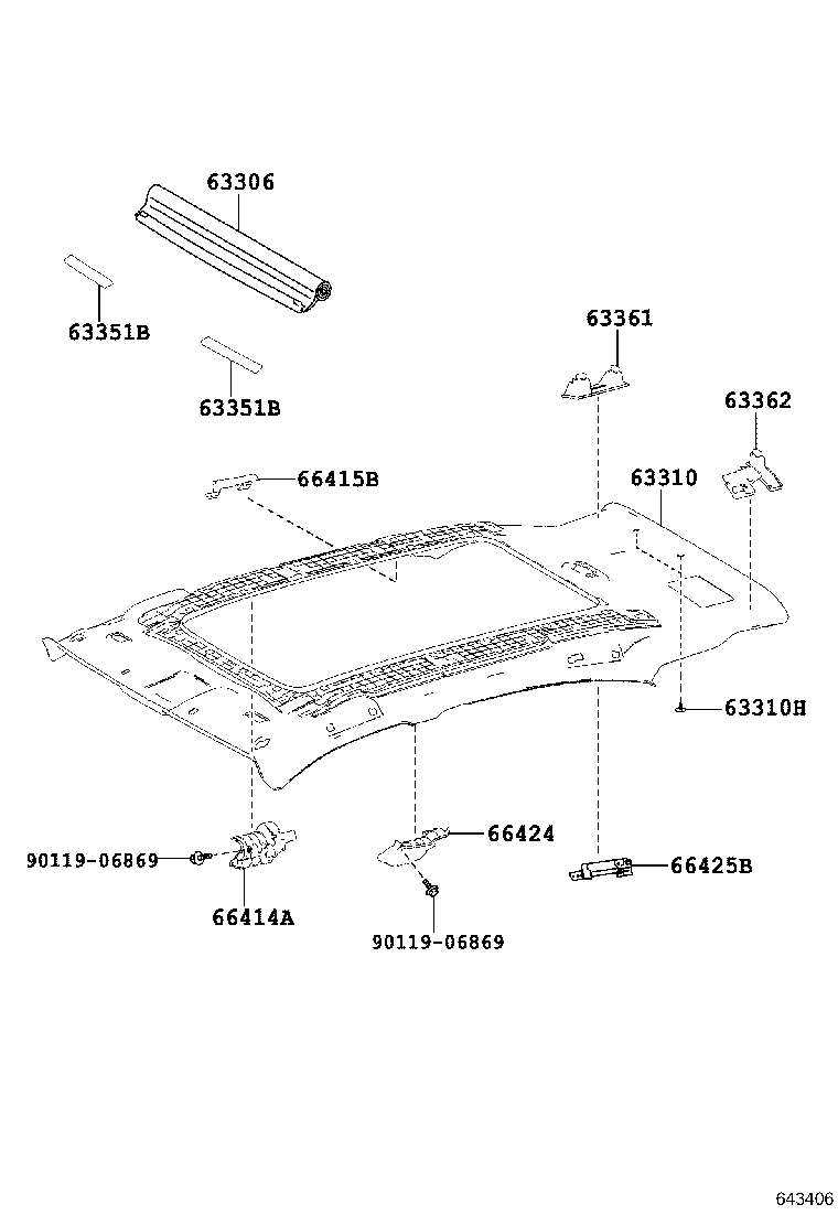  HARRIER |  ROOF HEADLINING SILENCER PAD
