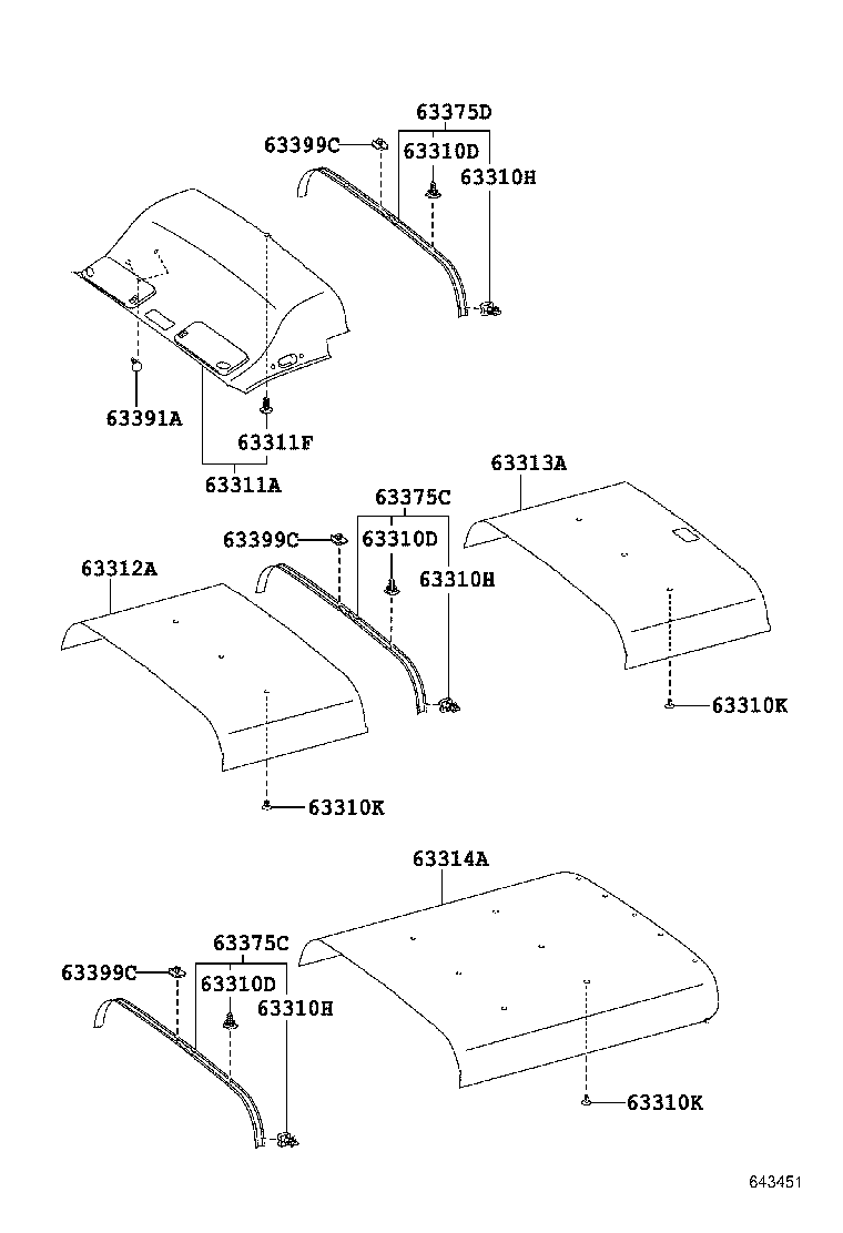  HIACE REGIUSACE |  ROOF HEADLINING SILENCER PAD