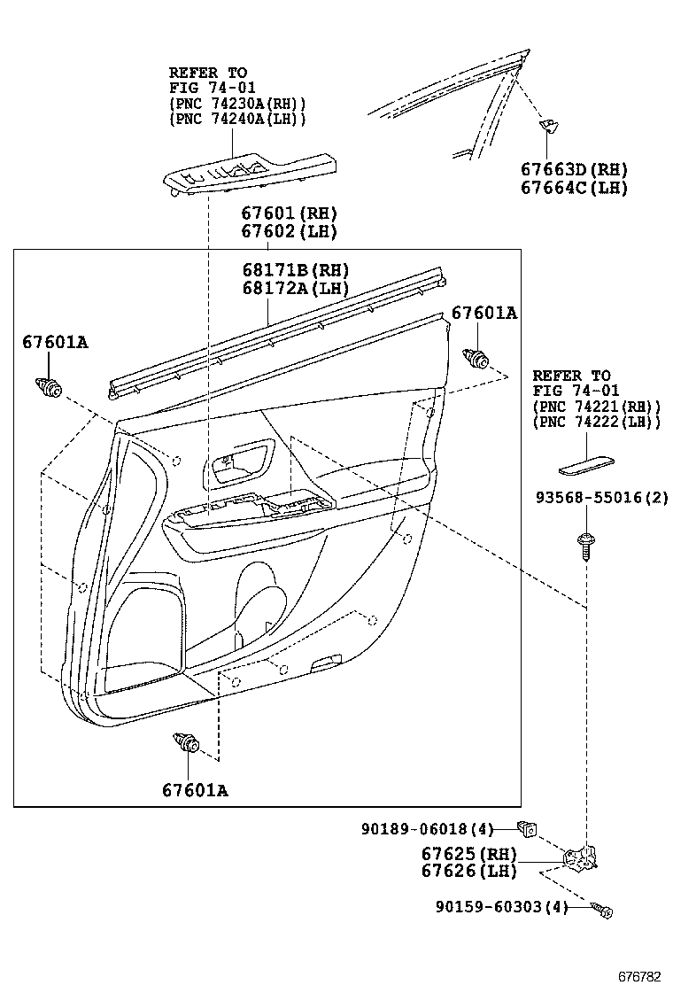  PRIUS A ALPHA |  FRONT DOOR PANEL GLASS