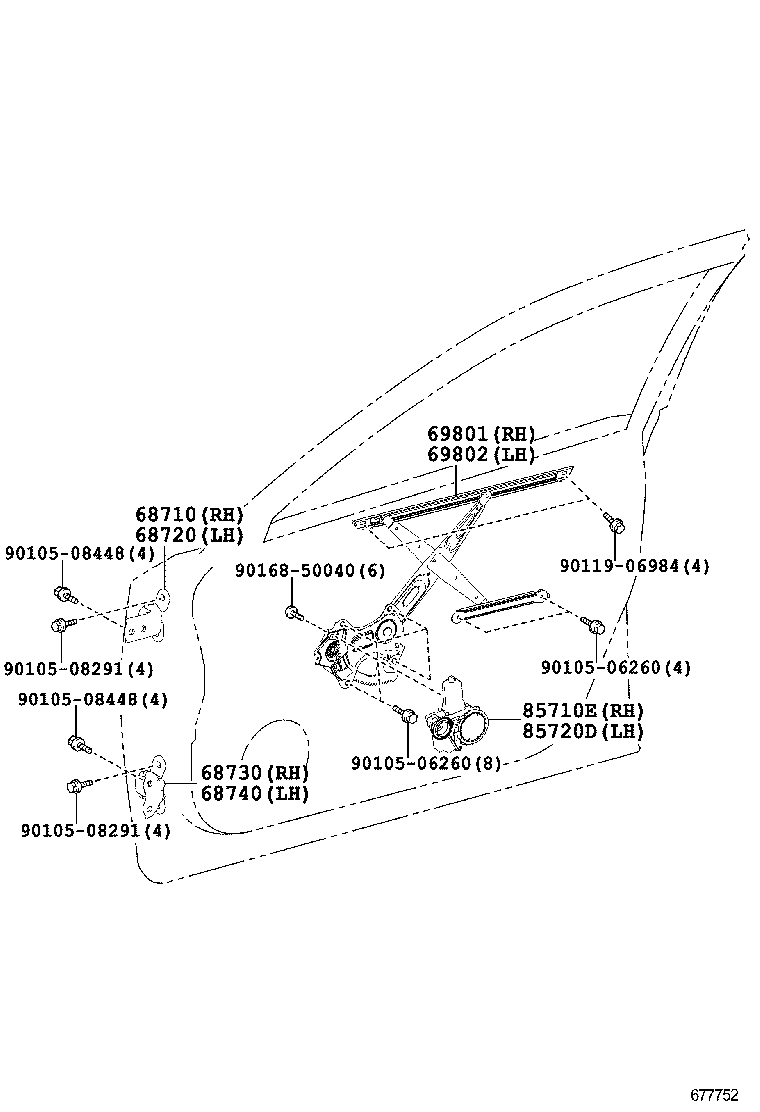  CROWN HYBRID |  FRONT DOOR WINDOW REGULATOR HINGE