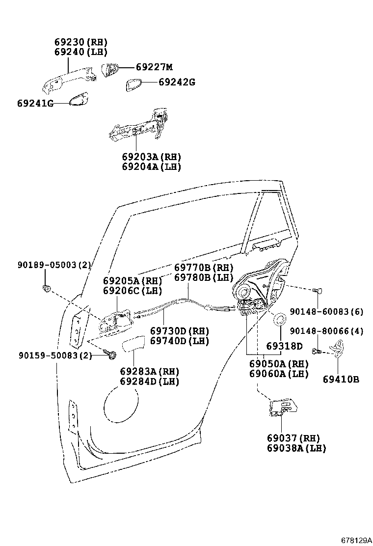  HARRIER |  REAR DOOR LOCK HANDLE
