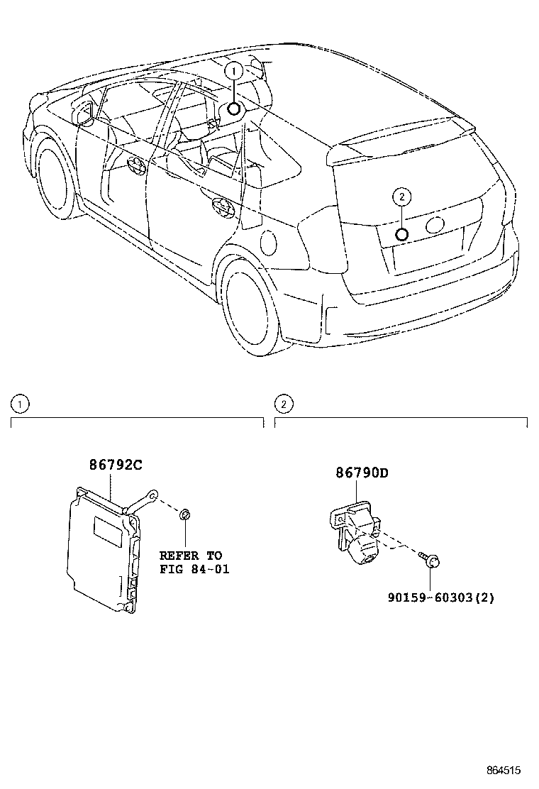  PRIUS A ALPHA |  REAR MONITOR DISPLAY CAMERA