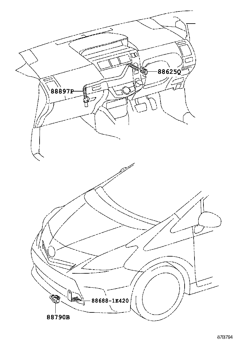  PRIUS A ALPHA |  HEATING AIR CONDITIONING CONTROL AIR DUCT