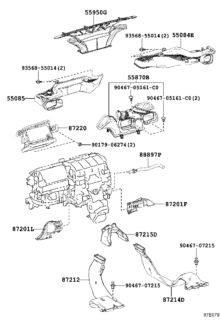  HARRIER |  HEATING AIR CONDITIONING CONTROL AIR DUCT