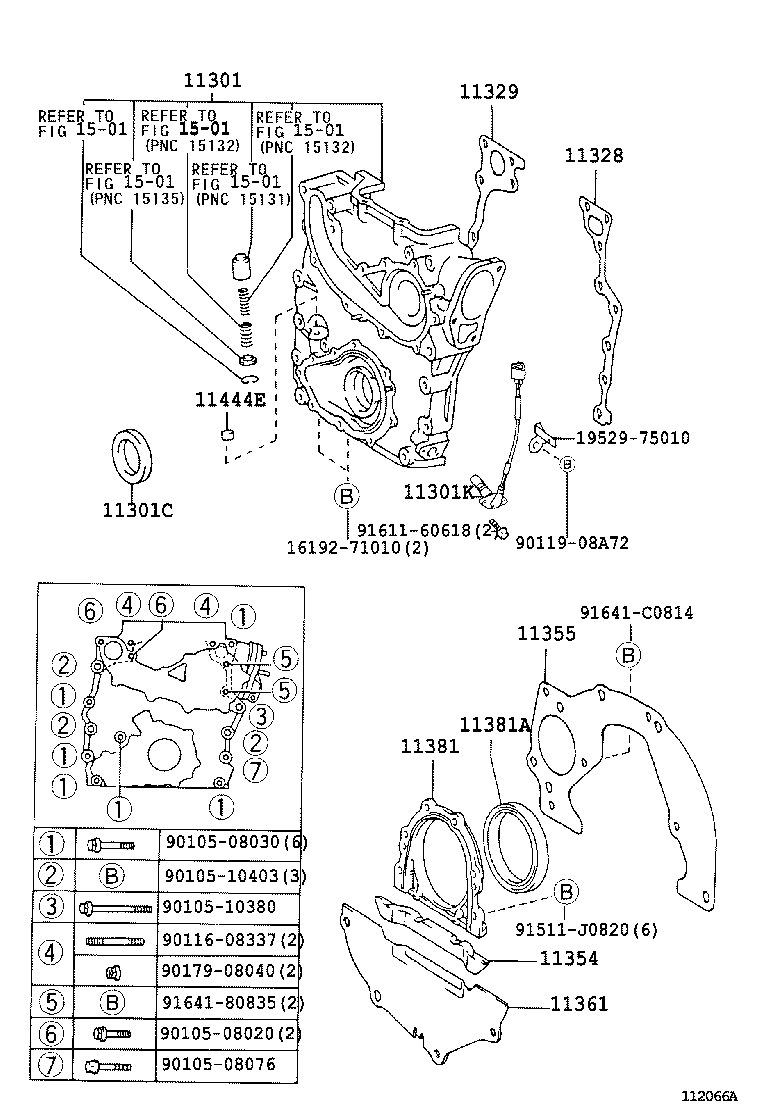  DYNA TOYOACE |  TIMING GEAR COVER REAR END PLATE