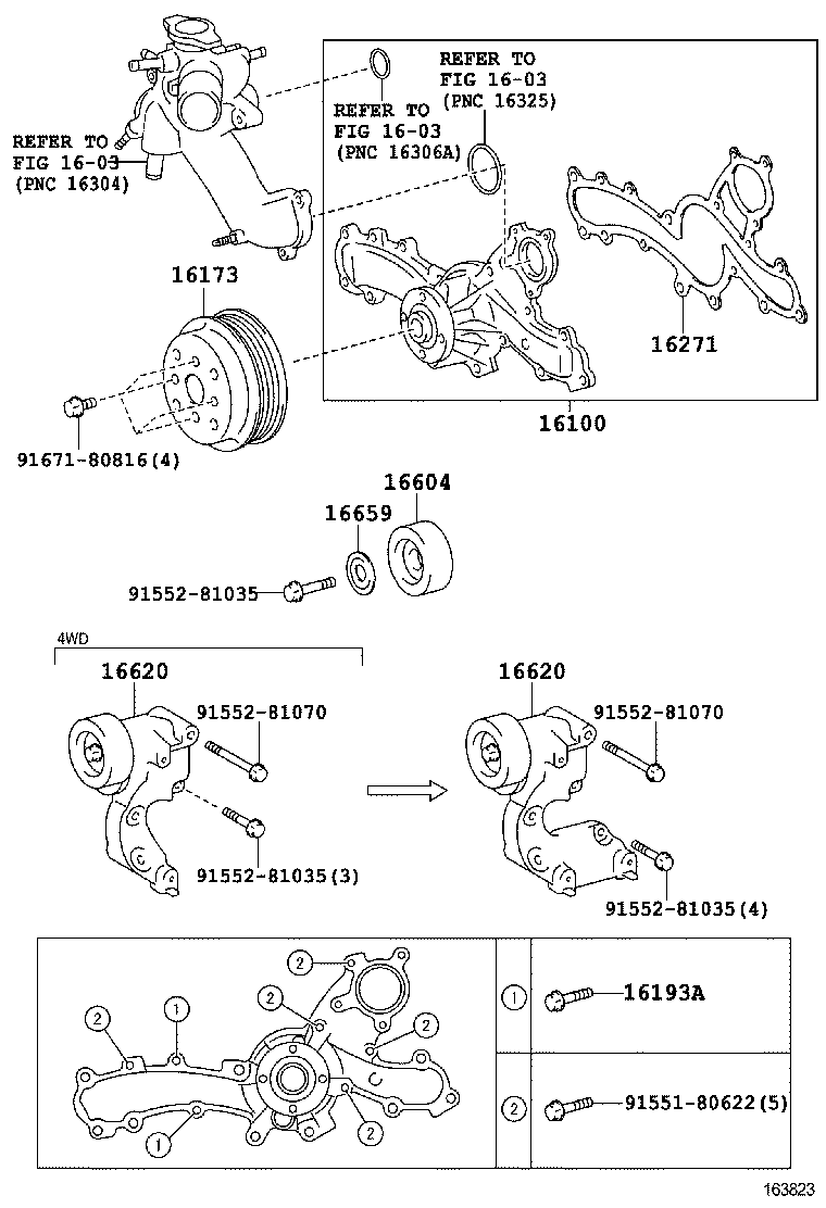  GS250 350 450H |  WATER PUMP