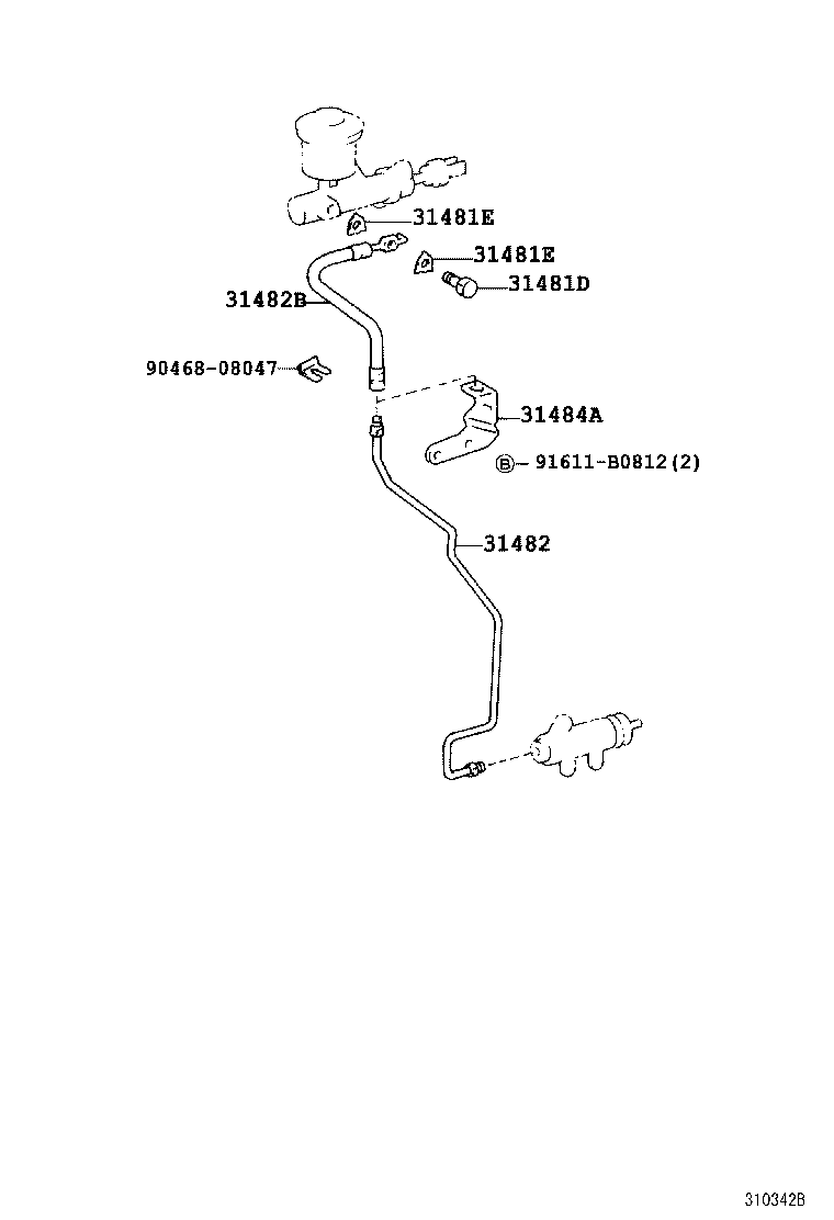  CROWN COMFORT SED |  CLUTCH PEDAL FLEXIBLE HOSE