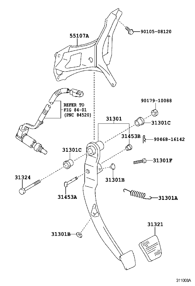  PROBOX SUCCEED |  CLUTCH PEDAL FLEXIBLE HOSE