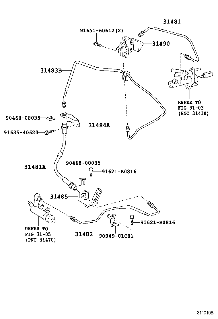  PROBOX SUCCEED |  CLUTCH PEDAL FLEXIBLE HOSE