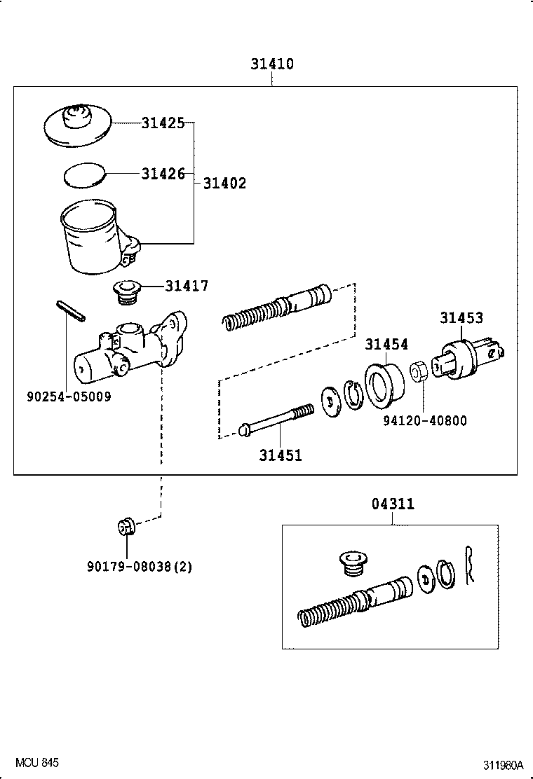  CROWN COMFORT SED |  CLUTCH MASTER CYLINDER