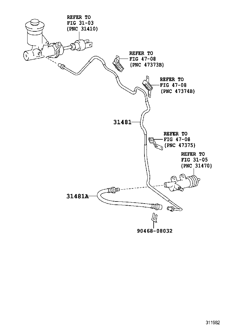  CROWN COMFORT SED |  CLUTCH PEDAL FLEXIBLE HOSE