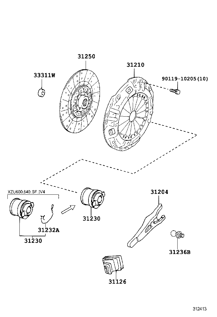  DYNA TOYOACE |  CLUTCH RELEASE FORK