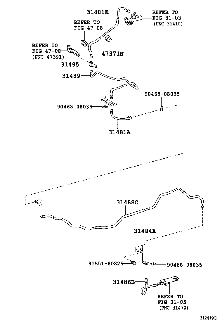  DYNA TOYOACE |  CLUTCH PEDAL FLEXIBLE HOSE