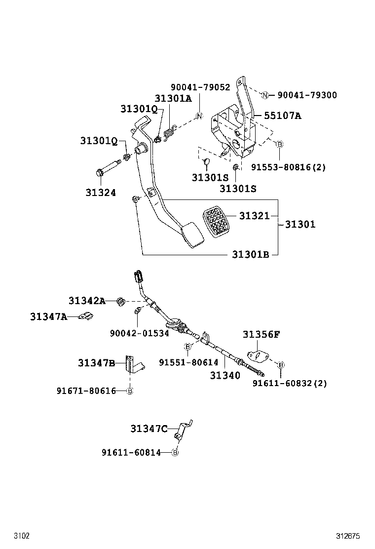  PIXIS VAN |  CLUTCH PEDAL FLEXIBLE HOSE