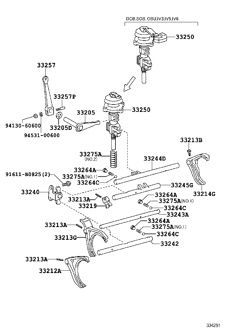 DYNA TOYOACE | GEAR SHIFT FORK LEVER SHAFT MTM