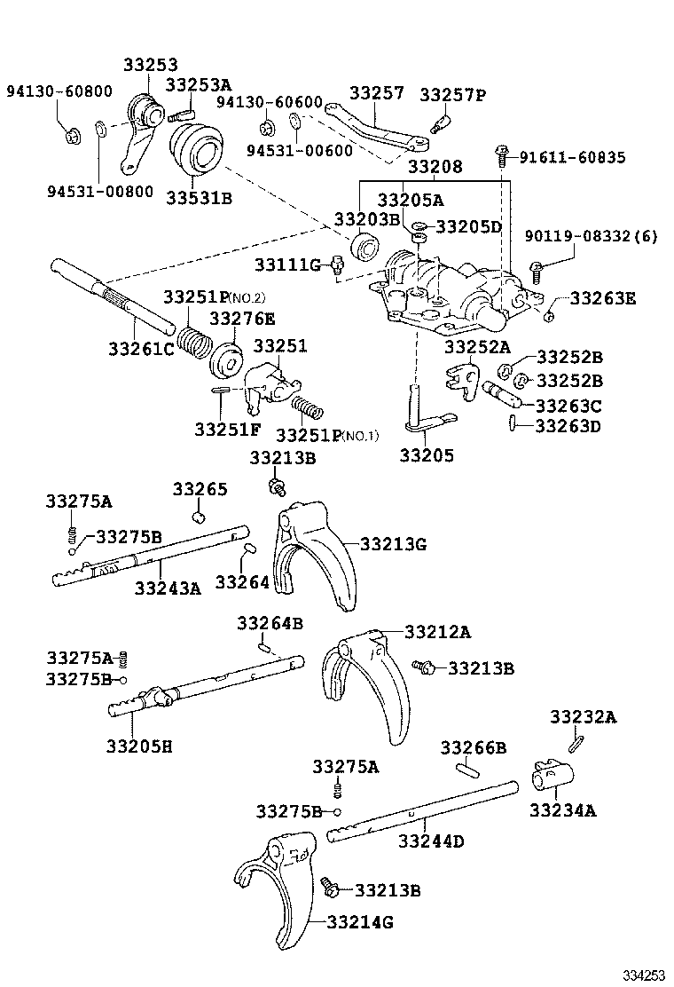  DYNA TOYOACE |  GEAR SHIFT FORK LEVER SHAFT MTM