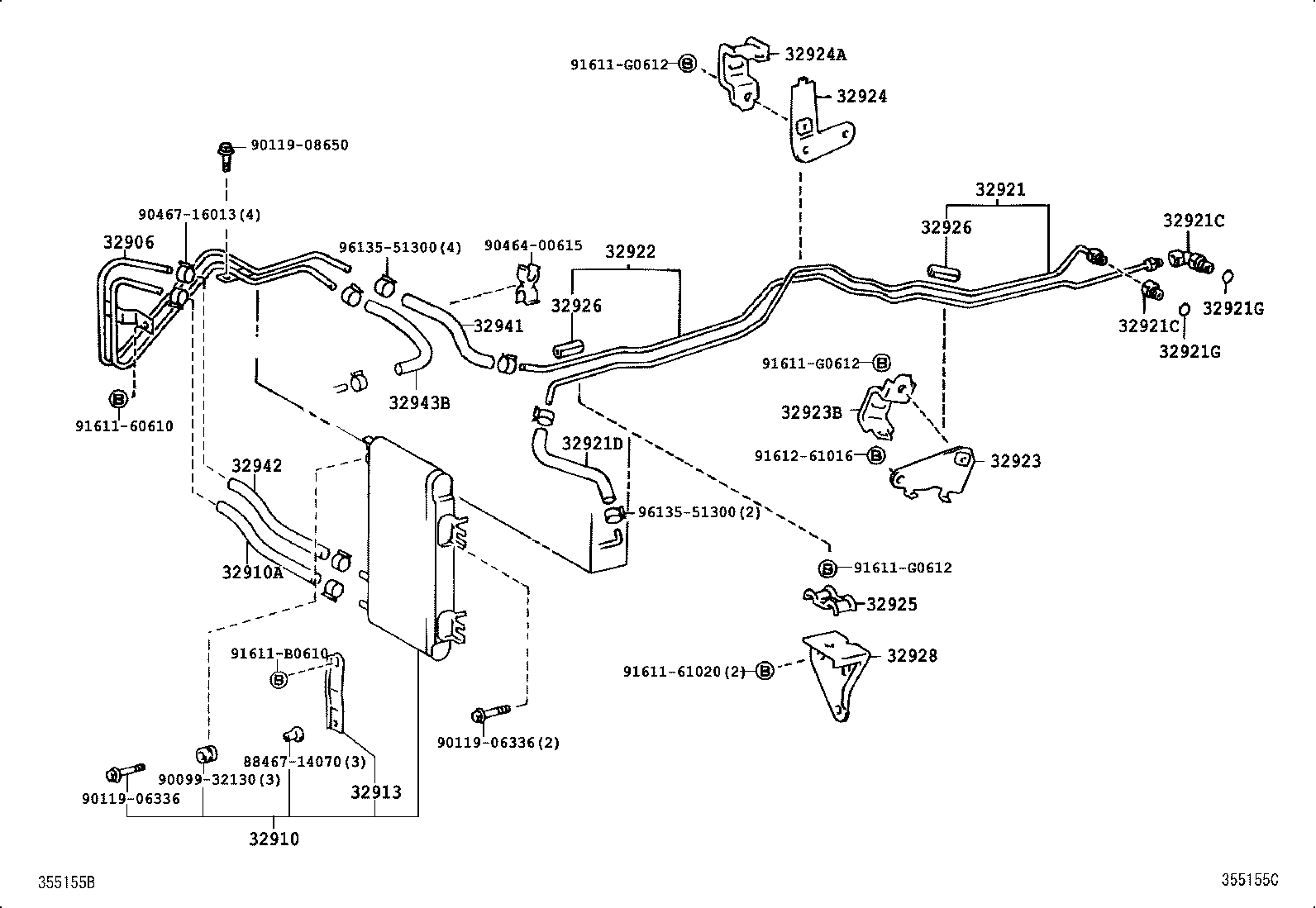  CROWN COMFORT SED |  OIL COOLER TUBE ATM