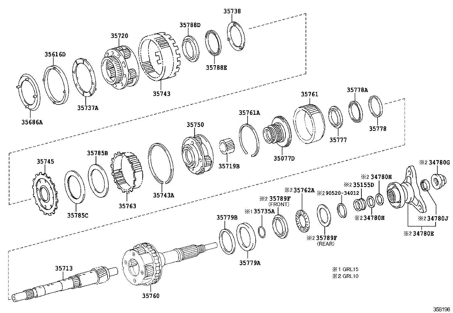 GS250 350 450H | PLANETARY GEAR REVERSE PISTON COUNTER GEAR ATM