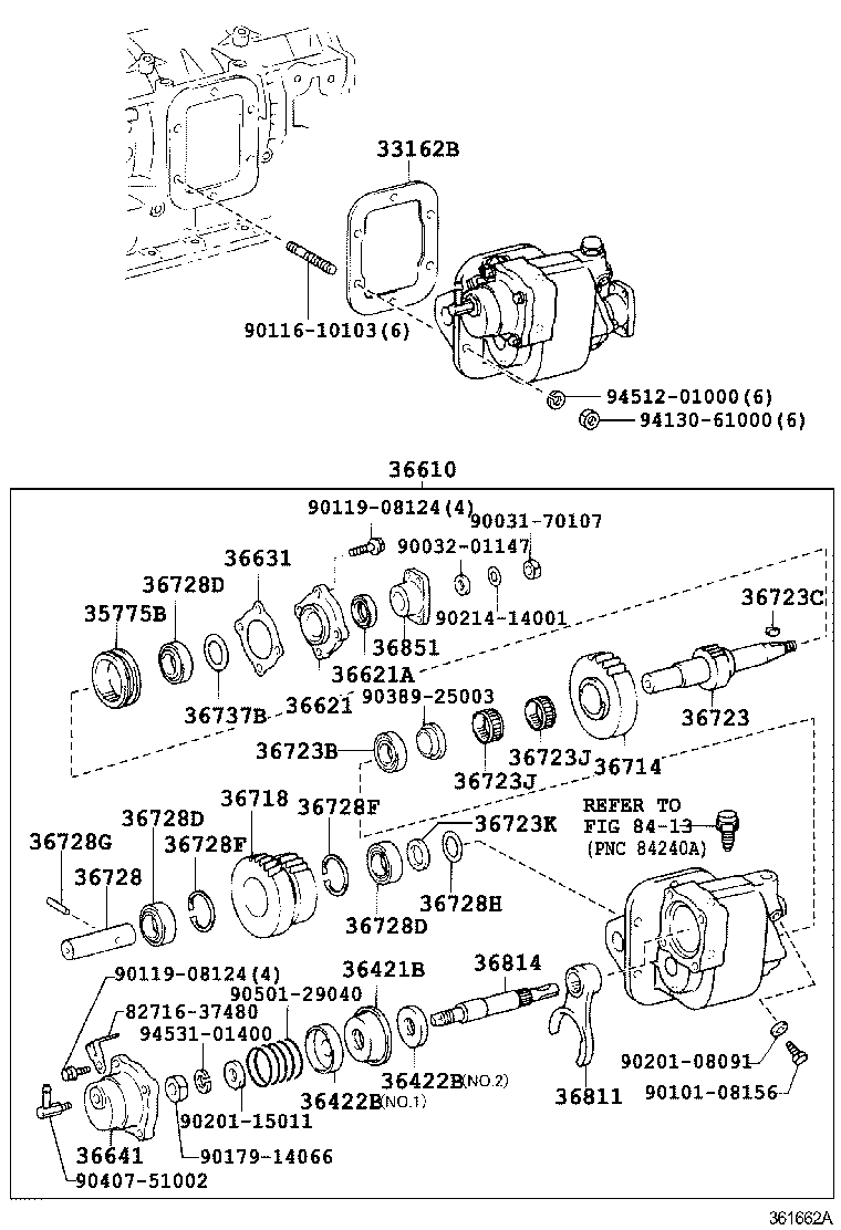  DYNA TOYOACE |  POWER TAKE OFF CASE GEAR