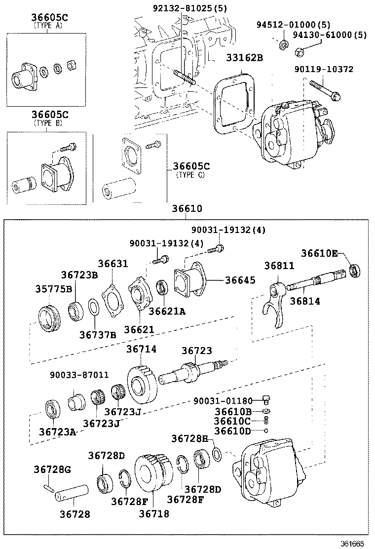  DYNA TOYOACE |  POWER TAKE OFF CASE GEAR