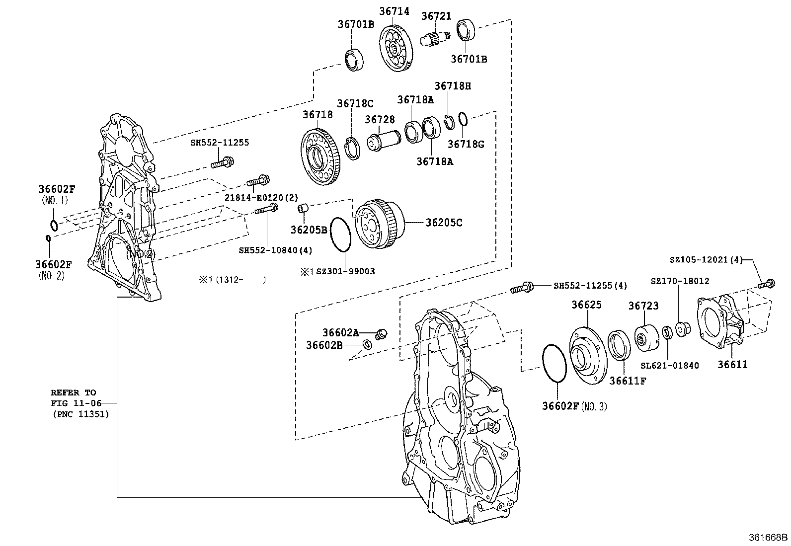  DYNA TOYOACE |  POWER TAKE OFF CASE GEAR