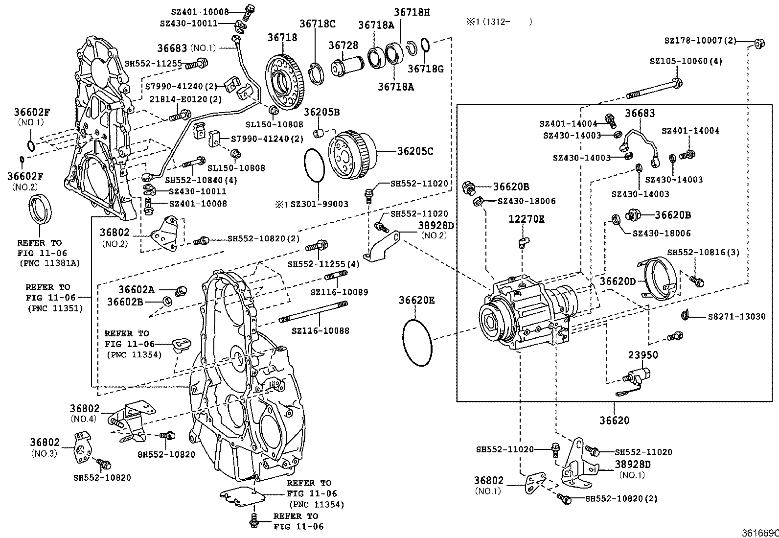  DYNA TOYOACE |  POWER TAKE OFF CASE GEAR