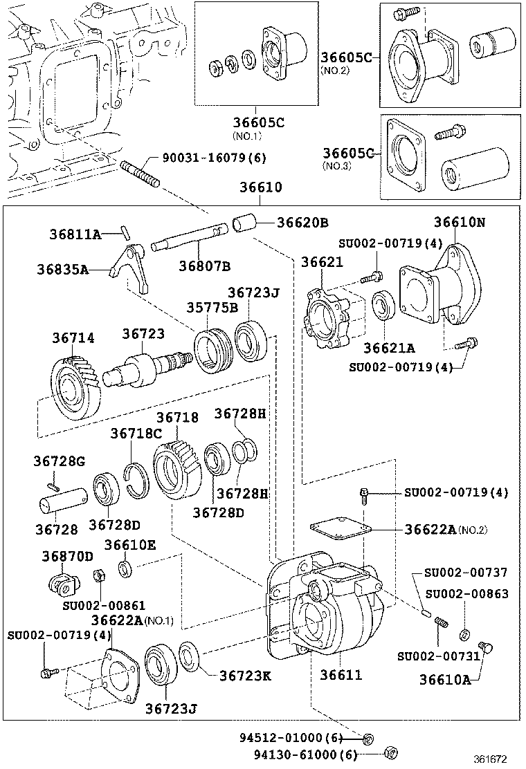  DYNA TOYOACE |  POWER TAKE OFF CASE GEAR