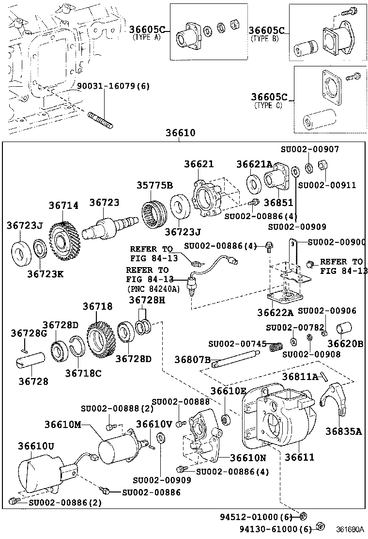  DYNA TOYOACE |  POWER TAKE OFF CASE GEAR