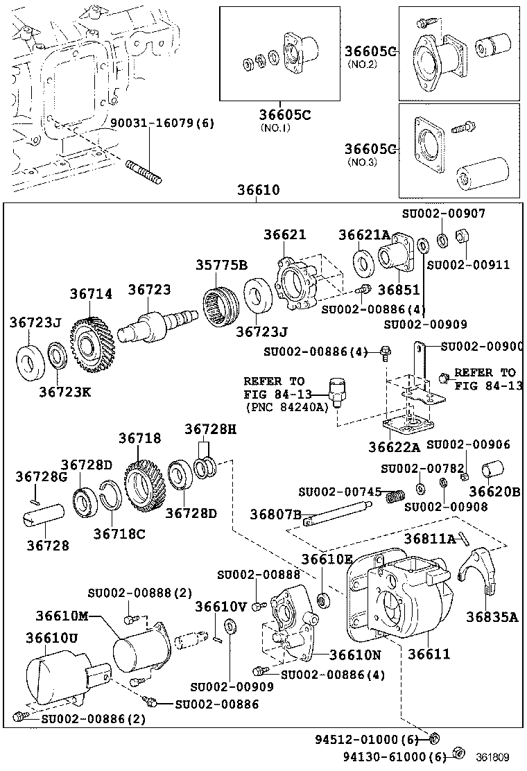  DYNA TOYOACE |  POWER TAKE OFF CASE GEAR