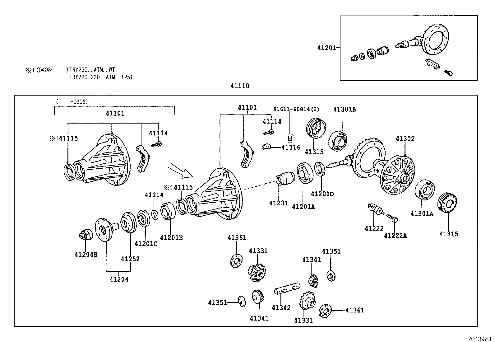  DYNA TOYOACE |  REAR AXLE HOUSING DIFFERENTIAL