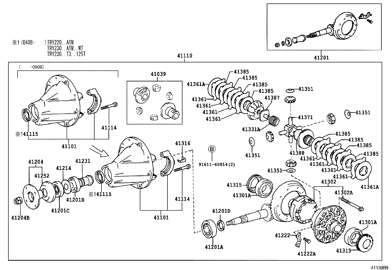  DYNA TOYOACE |  REAR AXLE HOUSING DIFFERENTIAL