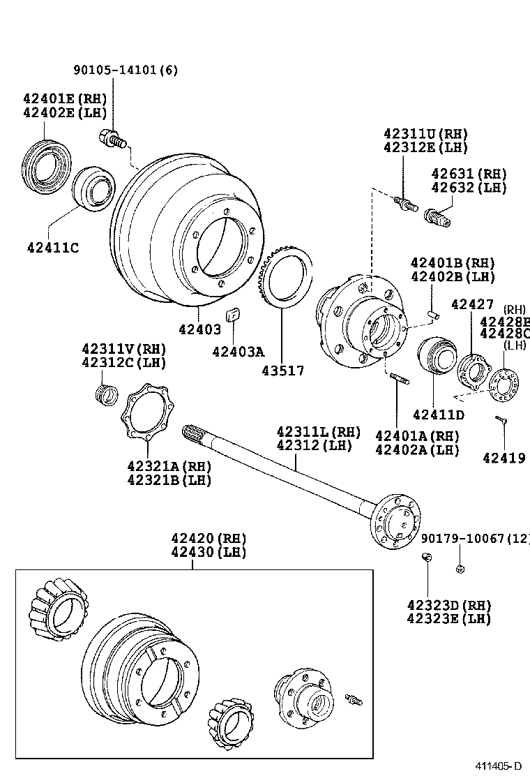  DYNA TOYOACE |  REAR AXLE SHAFT HUB