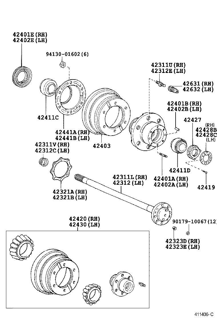  DYNA TOYOACE |  REAR AXLE SHAFT HUB