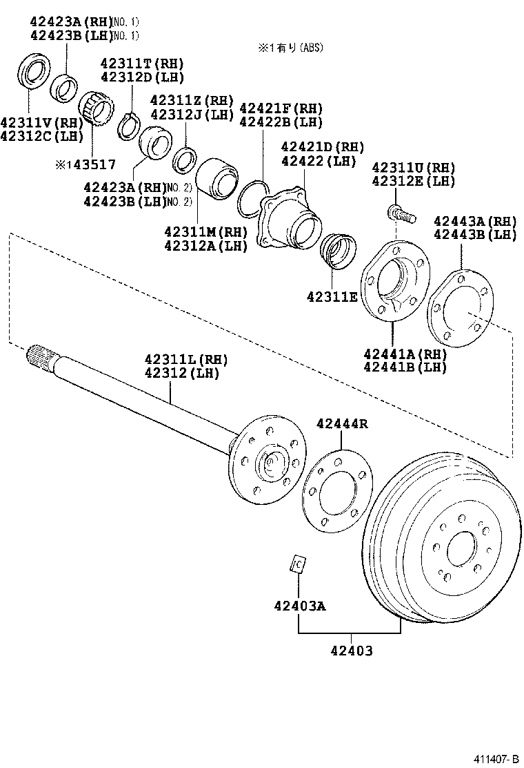  DYNA TOYOACE |  REAR AXLE SHAFT HUB