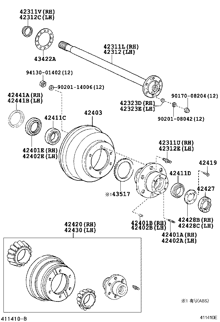  DYNA TOYOACE |  REAR AXLE SHAFT HUB